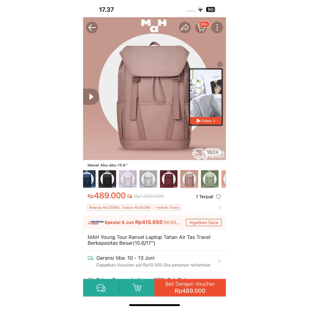 Ransel Backpack bukan MAH/Herschel