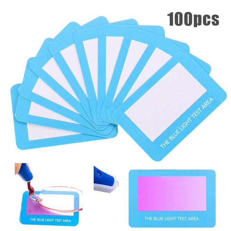 KODE A82A 1pcs Kartu Test Kacamata Blue Light Uv Test Paper Alat Tes Sinar Biru Kacamata Blue Light