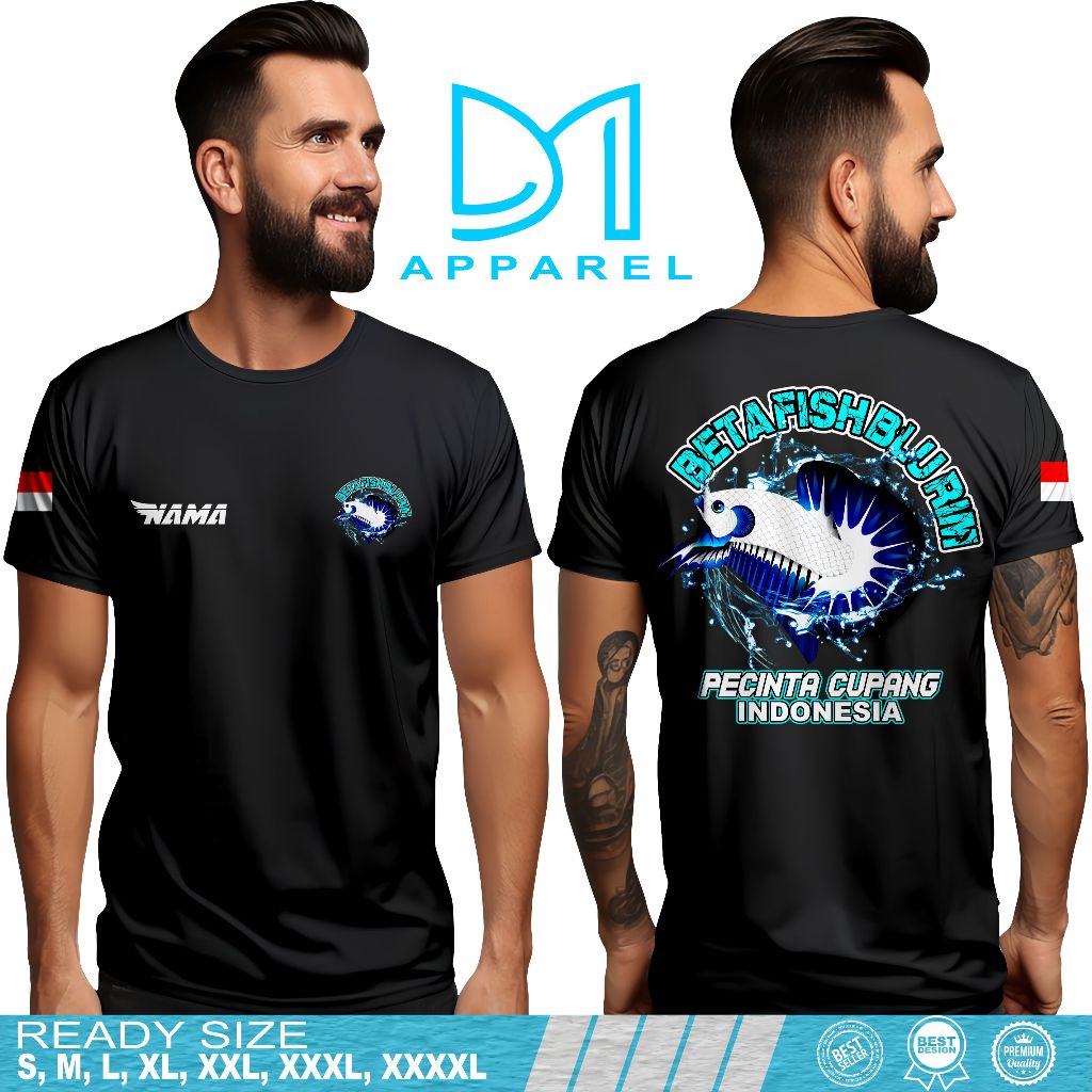 Kaos Ikan Hias Cupang BetaFish Blurim Indonesia bahan Adem