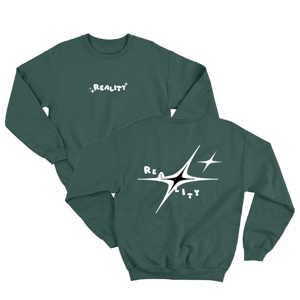 SWEATER CREWNECK REALITY PRIA WANITA UNISEX Y2K SKENA STYLE OUTFIT KEREN SWEATSHIRT PREMIUM DISTRO