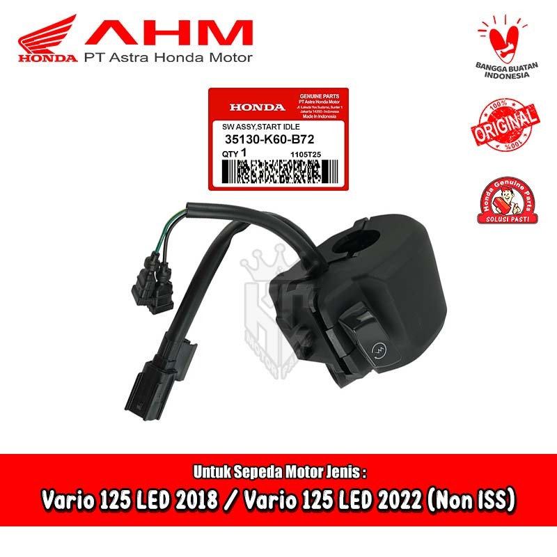 Saklar Holder Kanan Honda Vario 125 LED 2018 2022 Non ISS AHM 35130-K60-B72