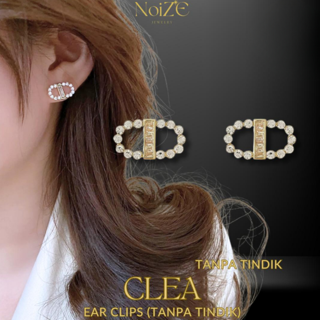 NoiZE CLEA – Anting Jepit Wanita Klip Tanpa Tindik Ear Clip S925 Zircon