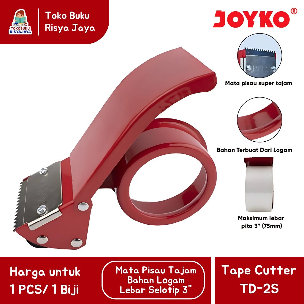 

(JOYKO) Tape Dispenser / Tape Cutter / Pemotong Selotip TD-2S Bahan Logam