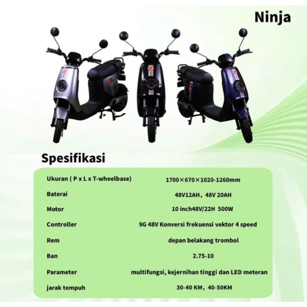 Sepeda Listrik Dewasa Dan Anak Kinma Ninja