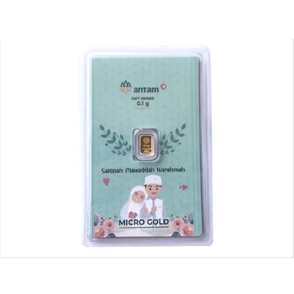 antam micro gold 0.1 gram wedding series