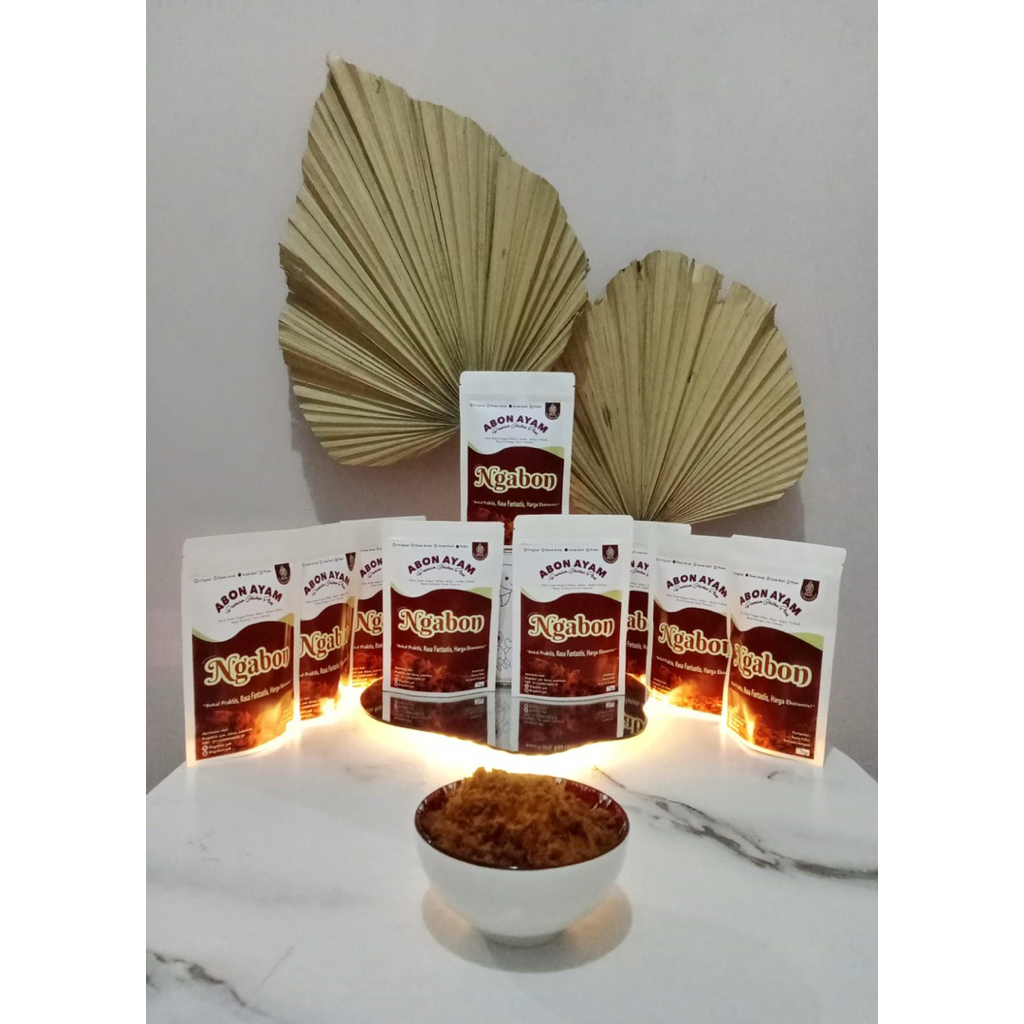 

Abon Ayam ( ngabon ) rasa pedas 75 gr