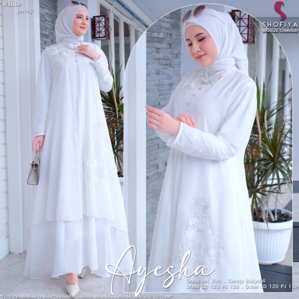AYESHA BY SHOFIYA GAMIS CERUTY BABYDOLL DRESS LD 110 DAN LD 120 BY SHOFIYA