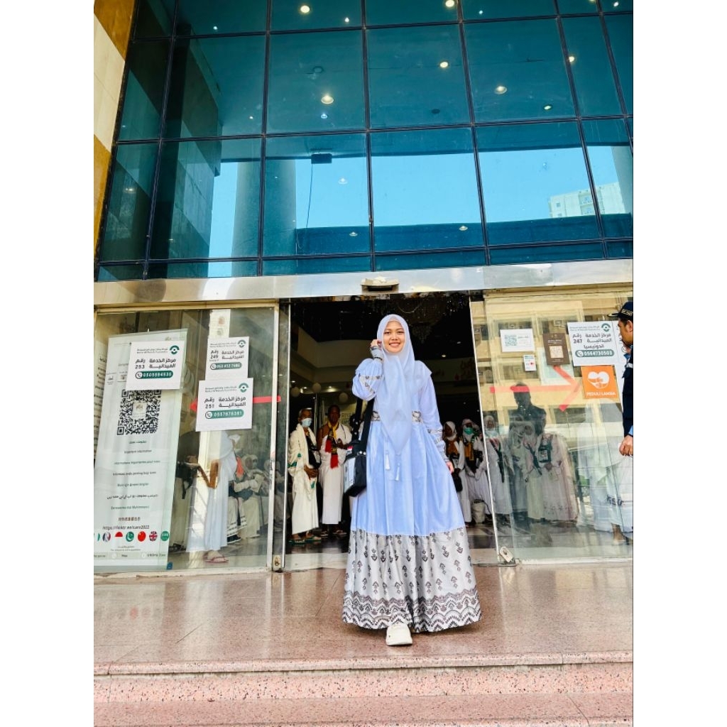 DRESS ARAFAH WHITE SERIES BY FAREECHA_ GAMIS FAREECHA TERBARU_GAMIS PUTIH ELEGAN