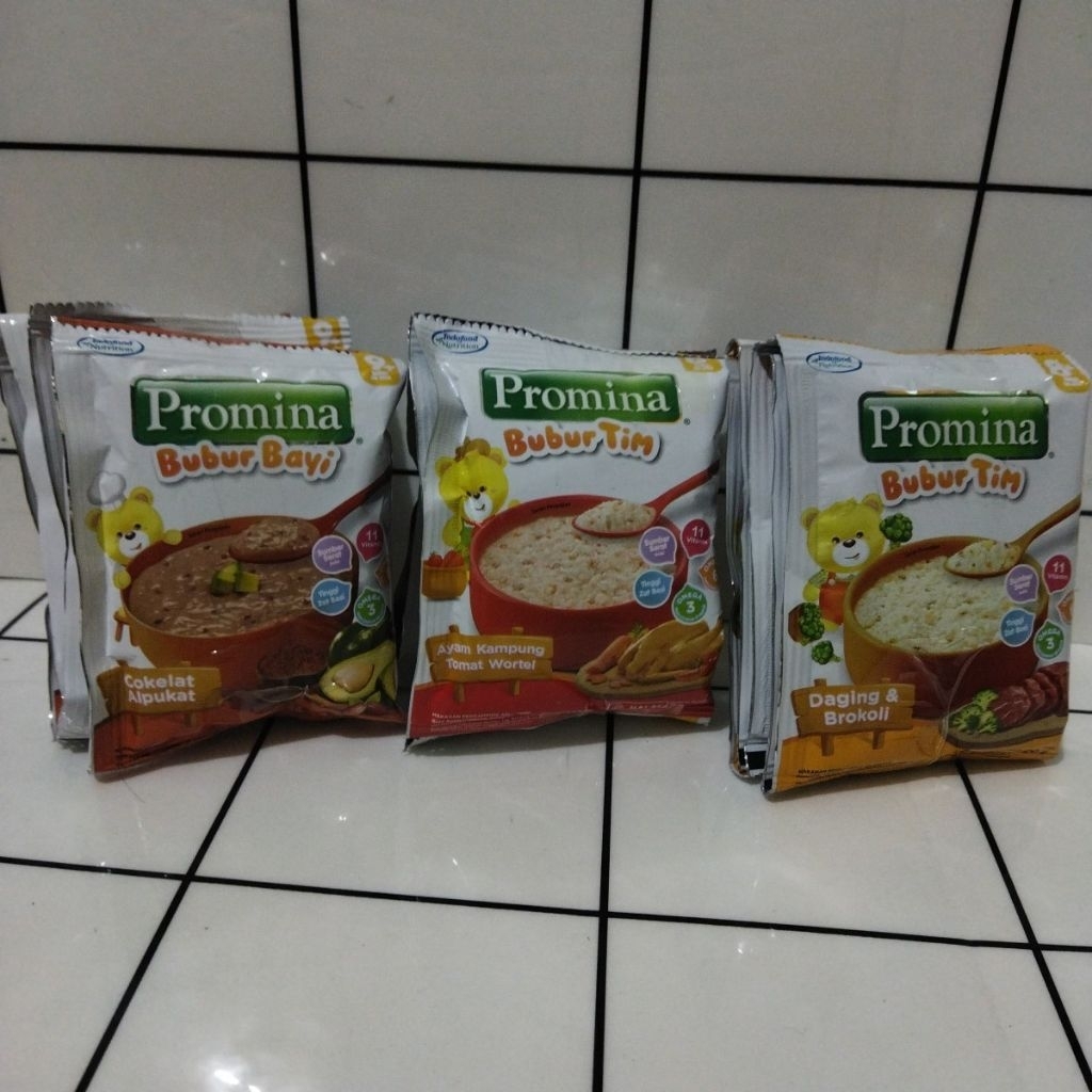 promina bubur bayi 8+ bulan Daging & Brokoli dan Chocolate avocado 20gr isi 5 sachet