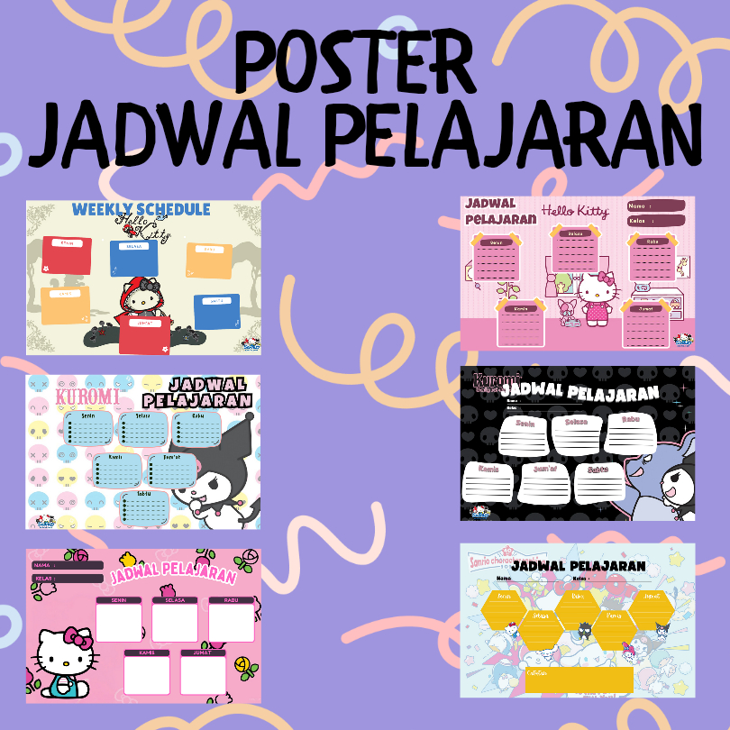 

Jadwal Pelajaran Anak Perempuan Tema Hello Kitty & Kuromi A3 | Desain Lucu Full Color Artpaper Tebal 260gsm