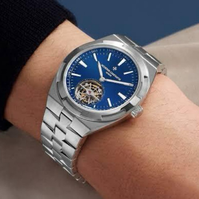 JAM TANGAN VACHERON TOURBILLON SILVER BLUE 41mm SWISS CLONE #Jamtanganpria #Jamtangancowok