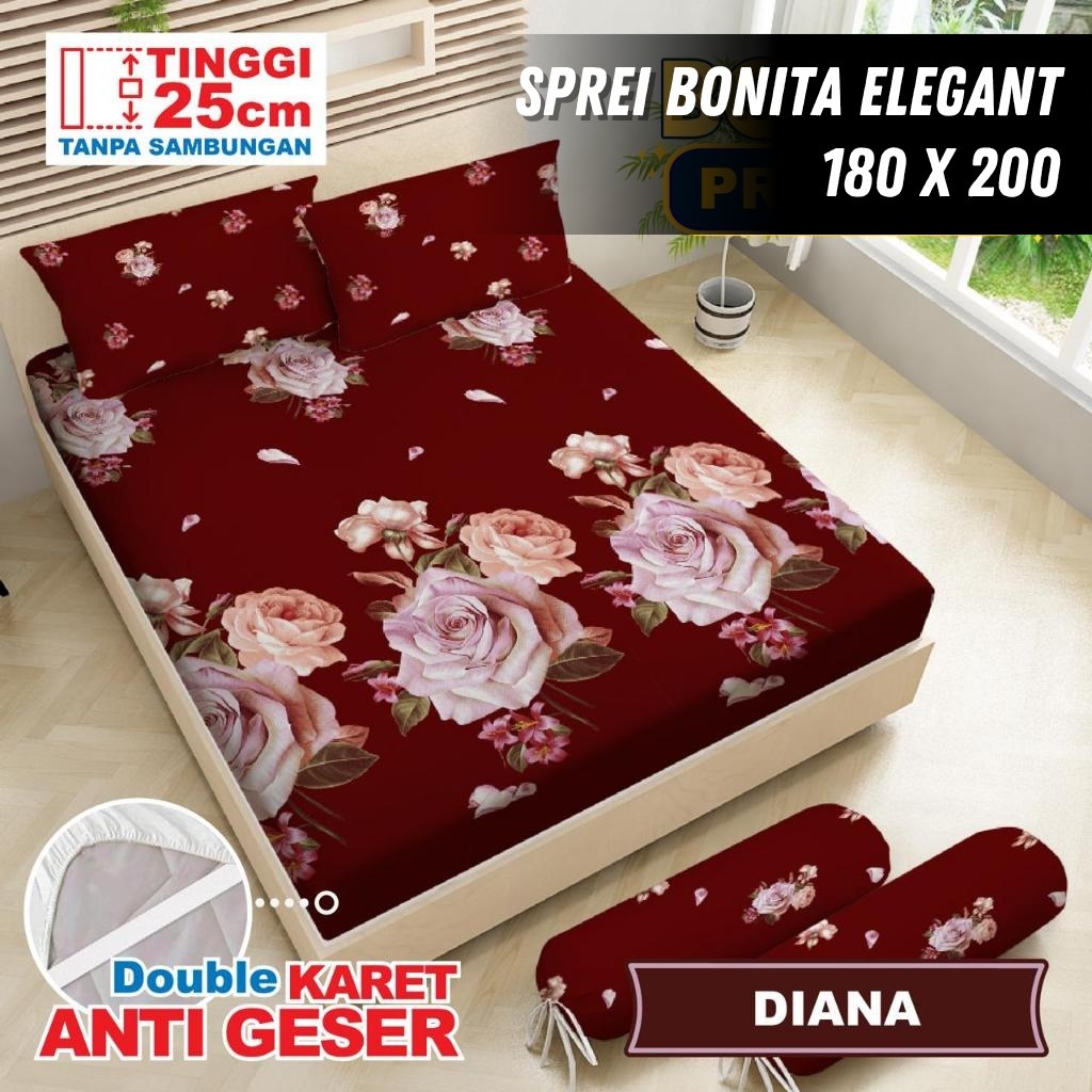 Sprei Bonita Elegant 180x200 Double Karet Anti Geser Anti Luntur