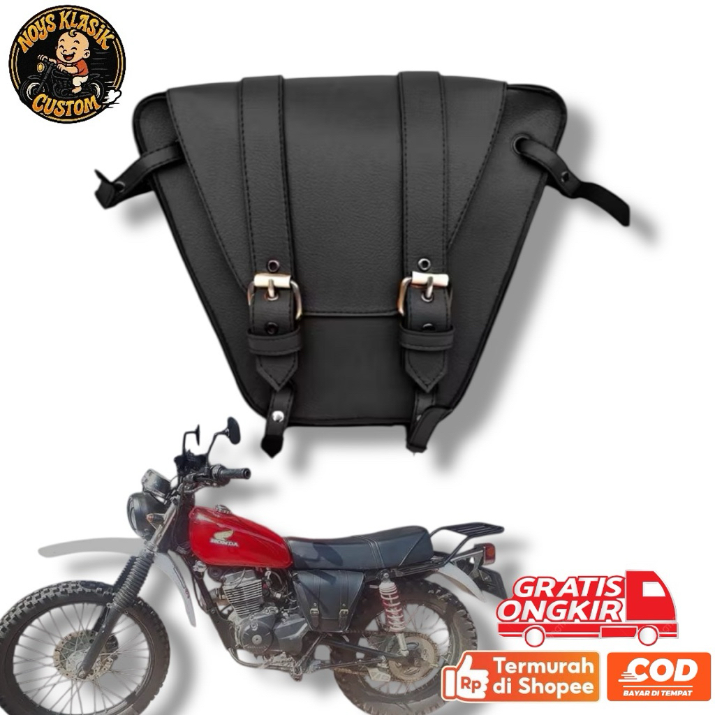 Tas samping sidebag motor klasik custom honda win100 cb100 c70 xsr benelli chopper japstyle bobber s
