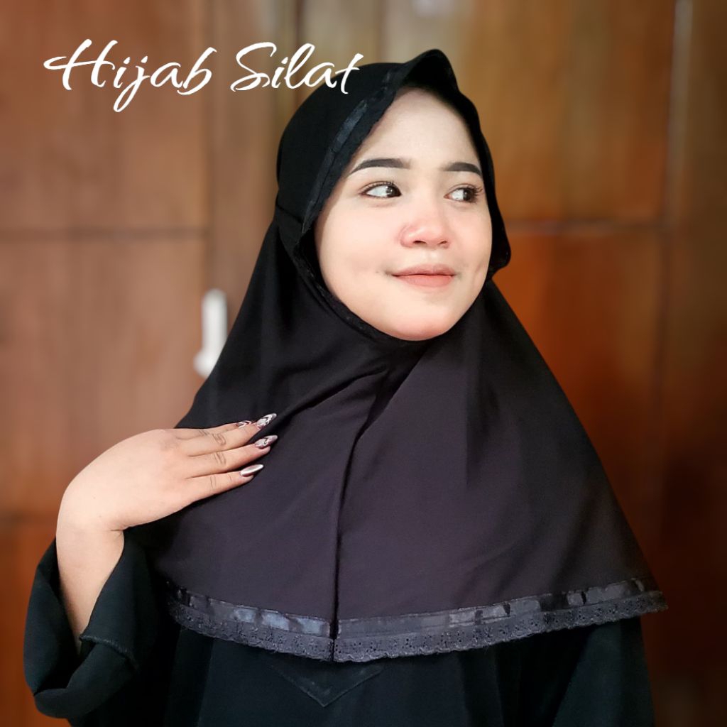 Jilbab Pencak Silat/Jilbab Atlet Pencak Silat/Kerudung Silat FULL BLACK PREMIUM