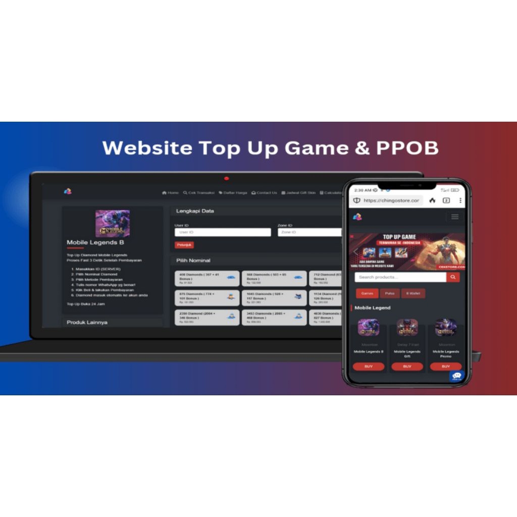 Source Code Website Top Up Game Terbaru