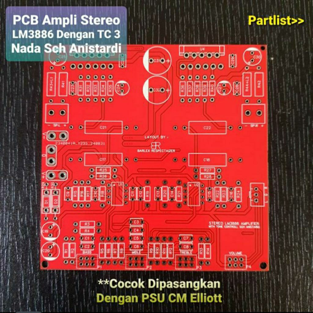 PCB LM3886 pakai Tone Controll anistardi