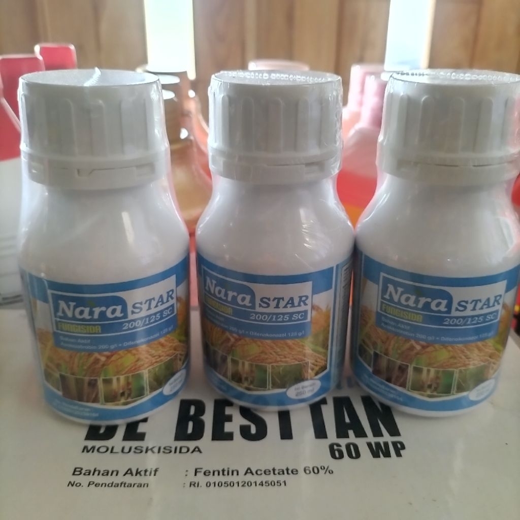 Fungisida Sistemik Nara star / Narastar 330SC 250ML Bahan aktif  Azoksistrobin Plus difenokonazol Se
