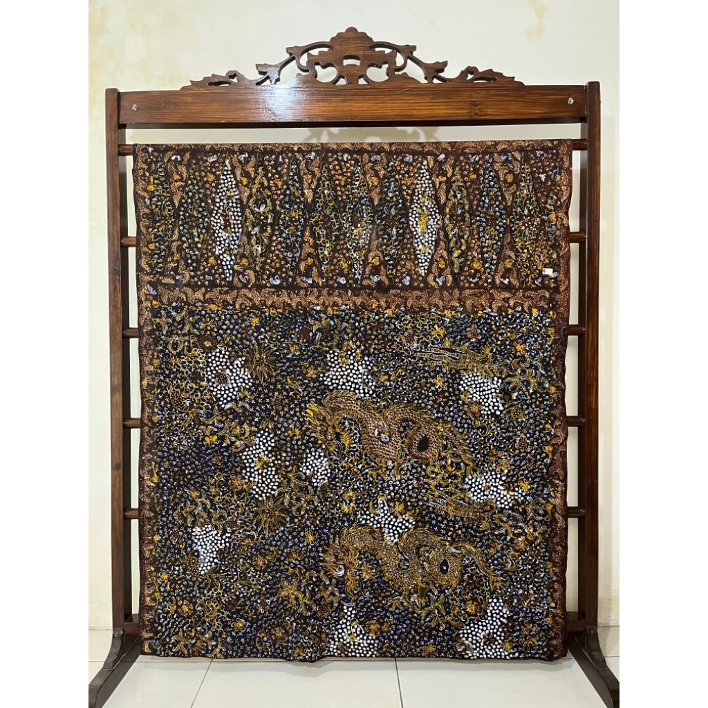 Sarung Batik Tulis Lasem Motif Naga & Latar Biru Murah COD