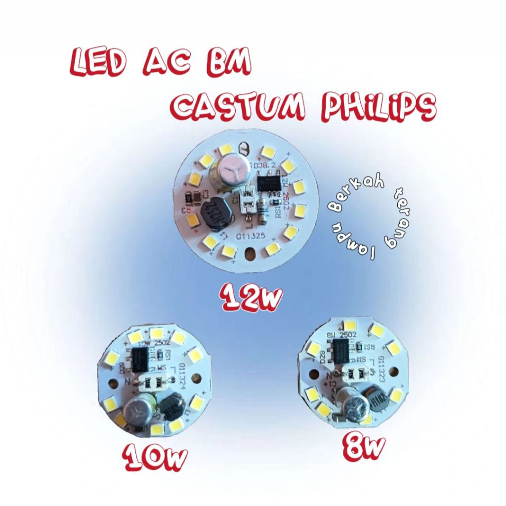 (FLASH SHALE) pcb led ac bm castum..cocok buat penganti philips leher kecil..