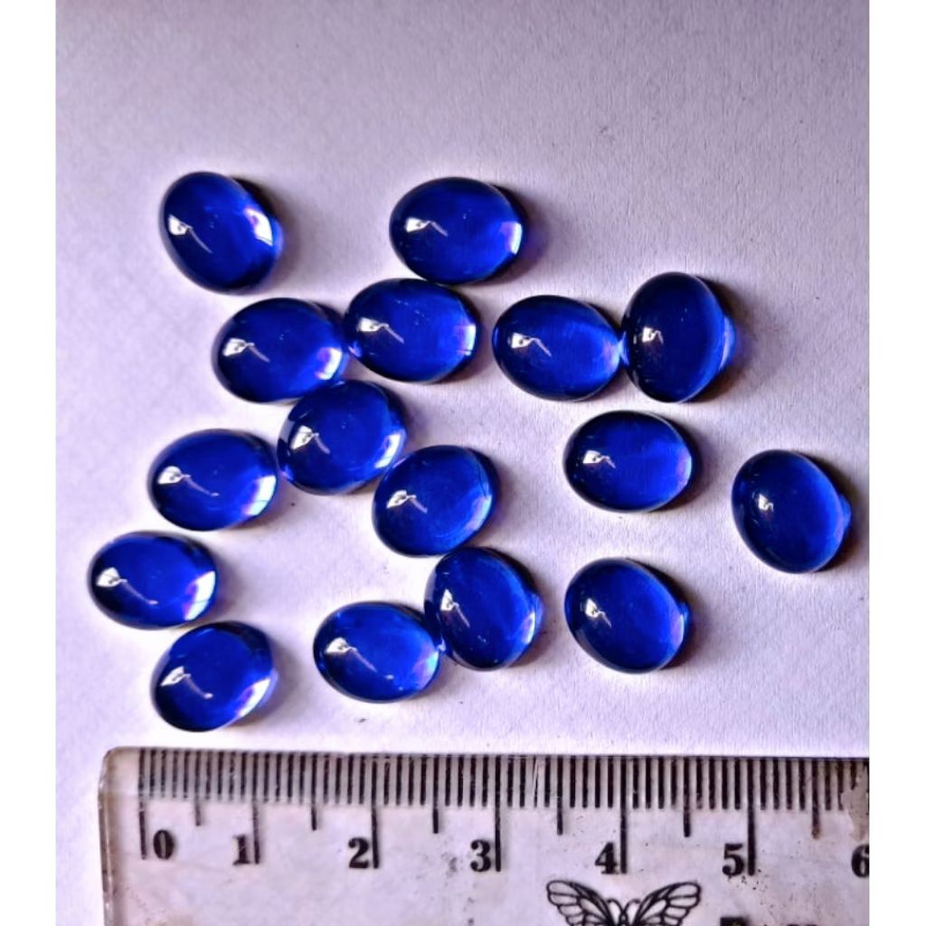 batu akik king safir king safir sintetis glasss. 10x8mm