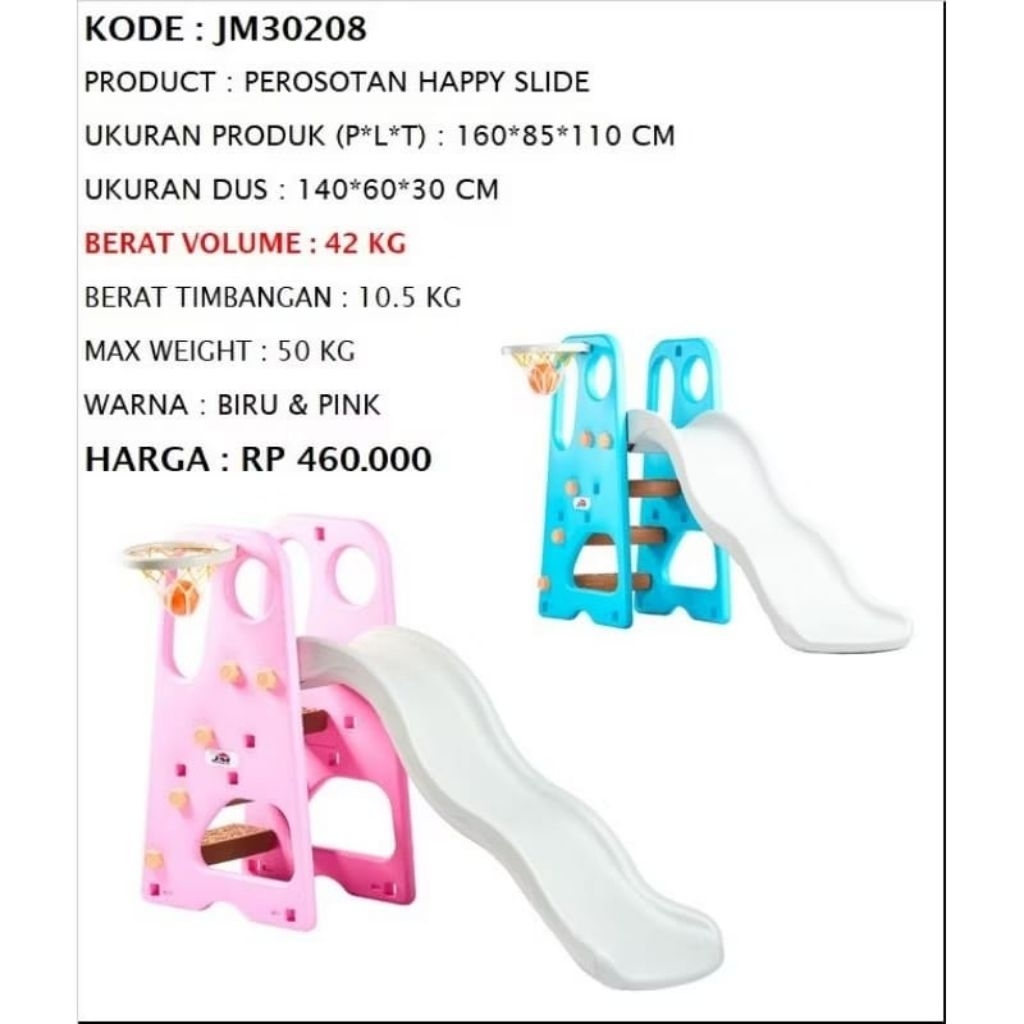 Perosotan Happy Slide JM30208 Perosotan Empat Anak Tangga Tinggi 1,1Meter Mainan Seru Playground