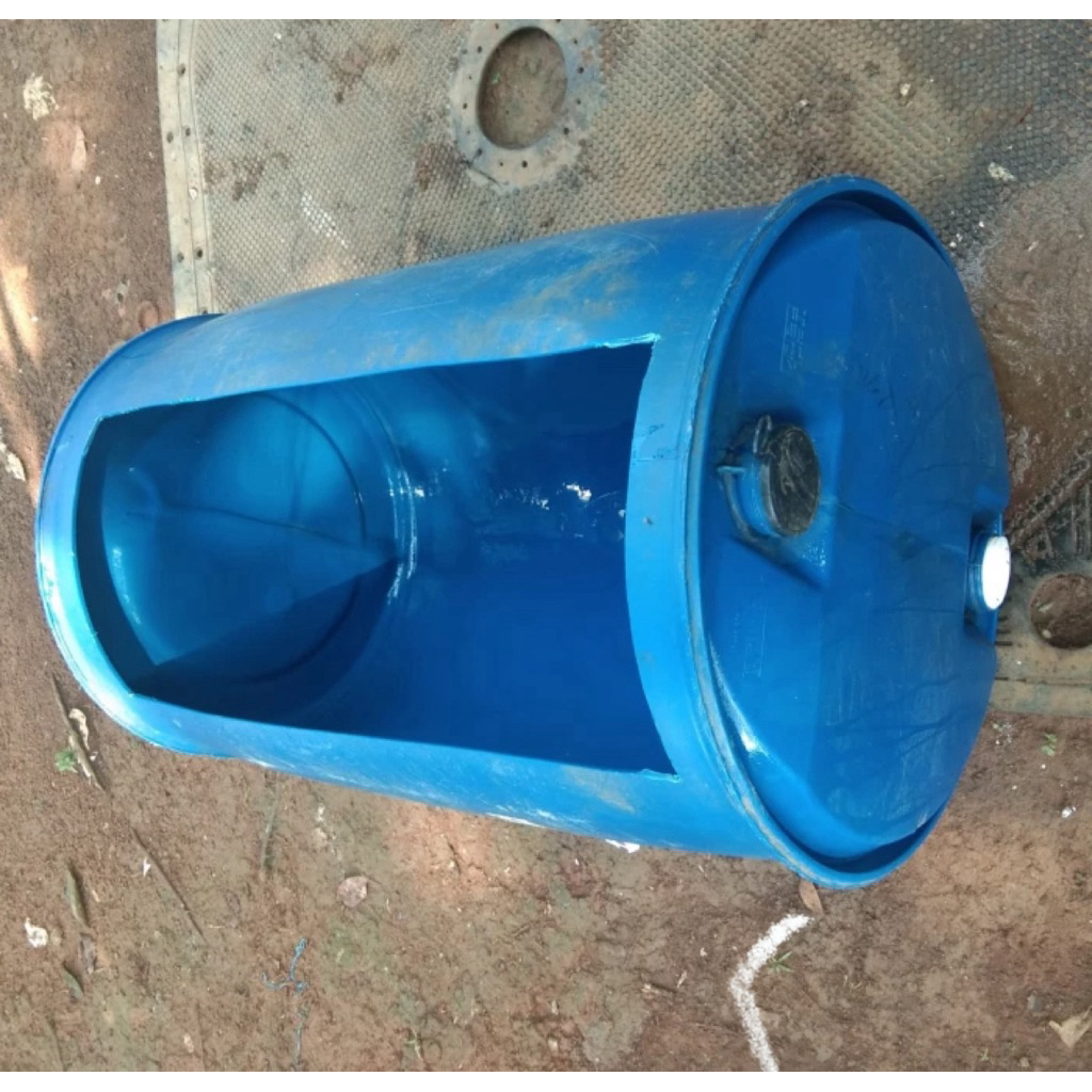 tong plastik 200L bak kolam drum budidaya ikan lele nila