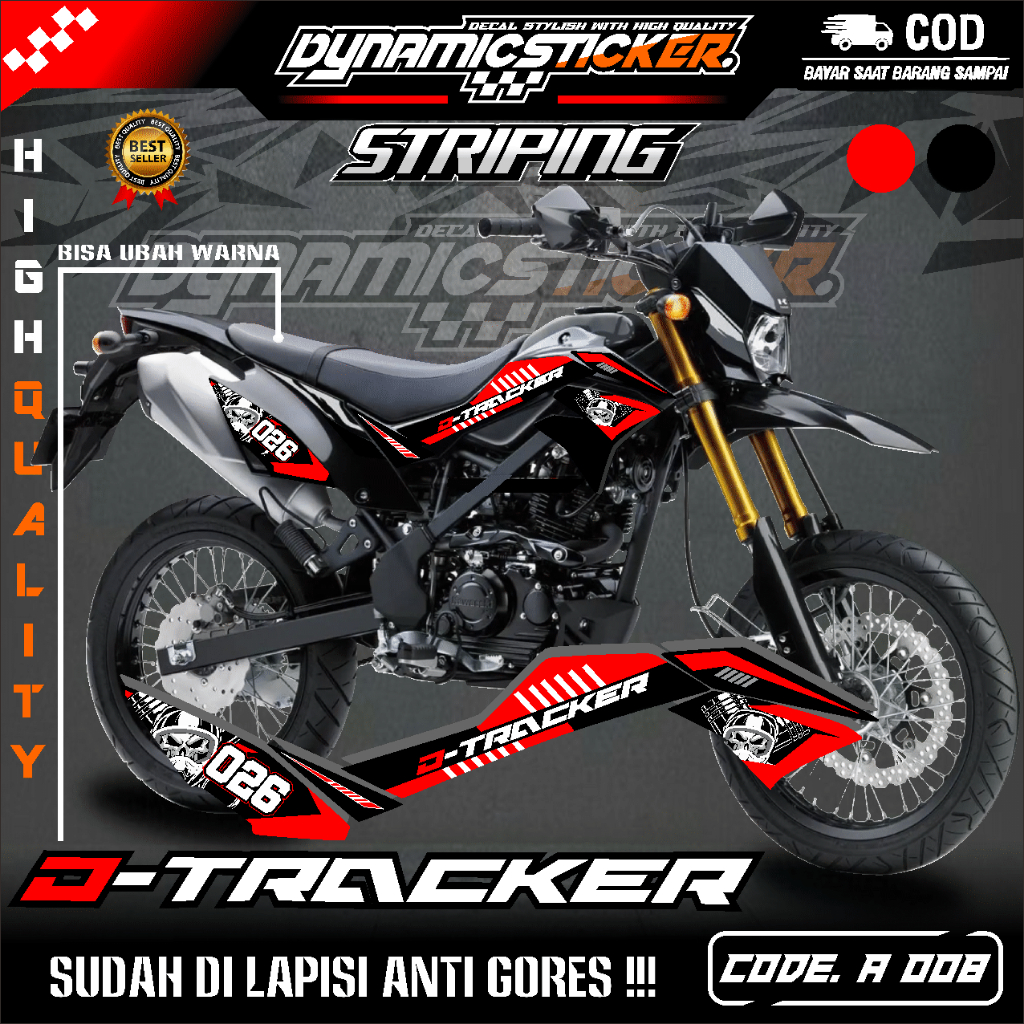 (COD) STICKER MOTOR KEREN STRIPING KAWASAKI DTRACKER150 SE Variasi Original-Sticker Variasi Kawasaki