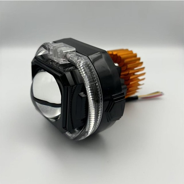 Lampu Motor Projie Biled Matrix X1 3 INCH Body Black Plus Kipas Pendingin Shroud +Devil High Low Fla