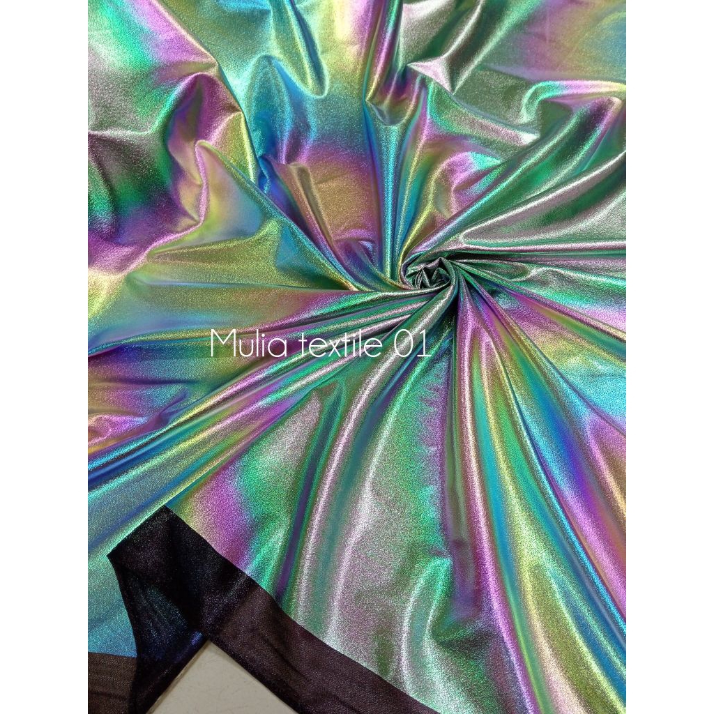 kain/bahan hologram metalik/kain drees