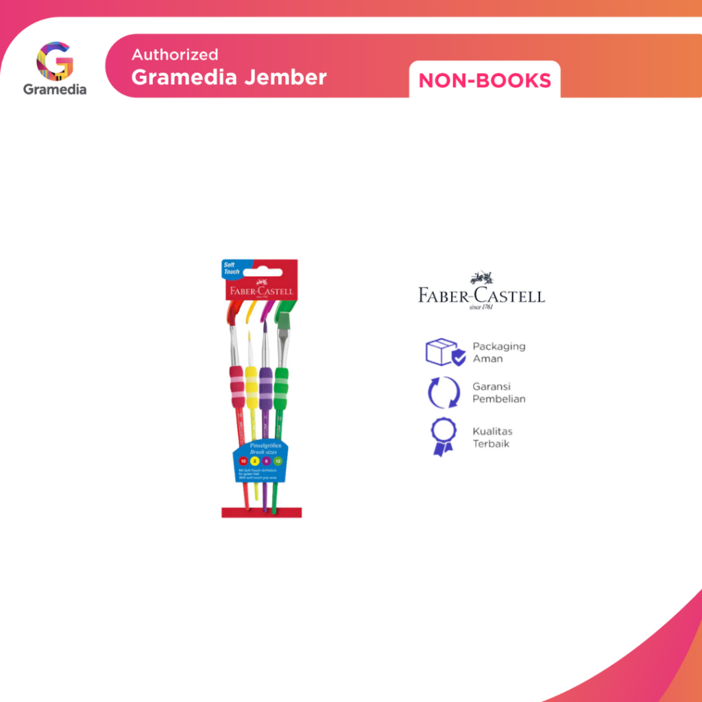 

Paket Kuas Cat Faber Castell Grip Brush Set 4 Colours - Gramedia Jember