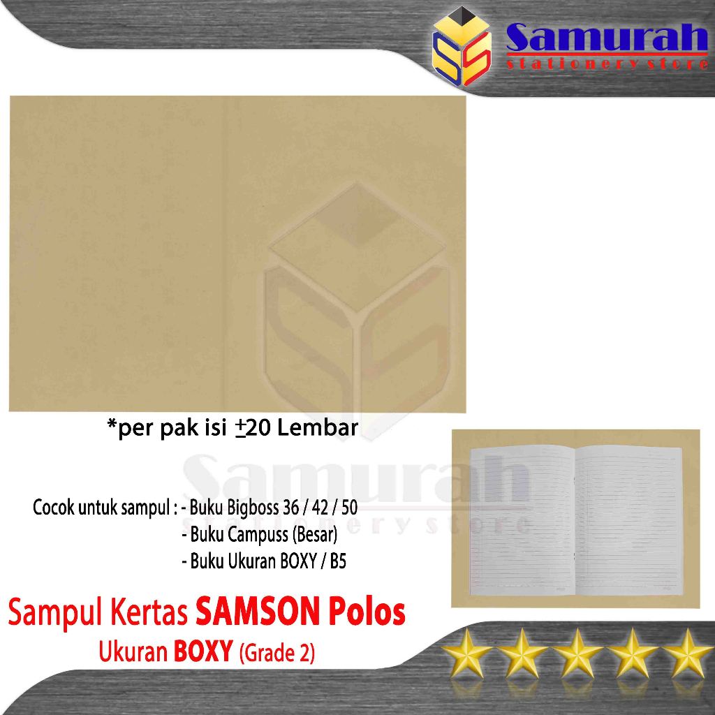 

Sampul Kertas Samson Coklat / Buku Tulis BOXY / Campus / B5 isi 20 Lembar - Grade 2