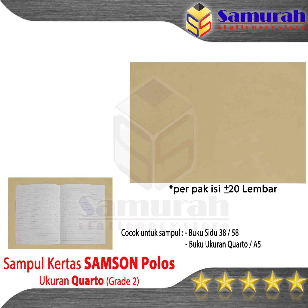 

Sampul Kertas Samson Coklat Buku Tulis Quarto - Sidu 38 58 / Buku kecil isi 20 lembar / Grade 2