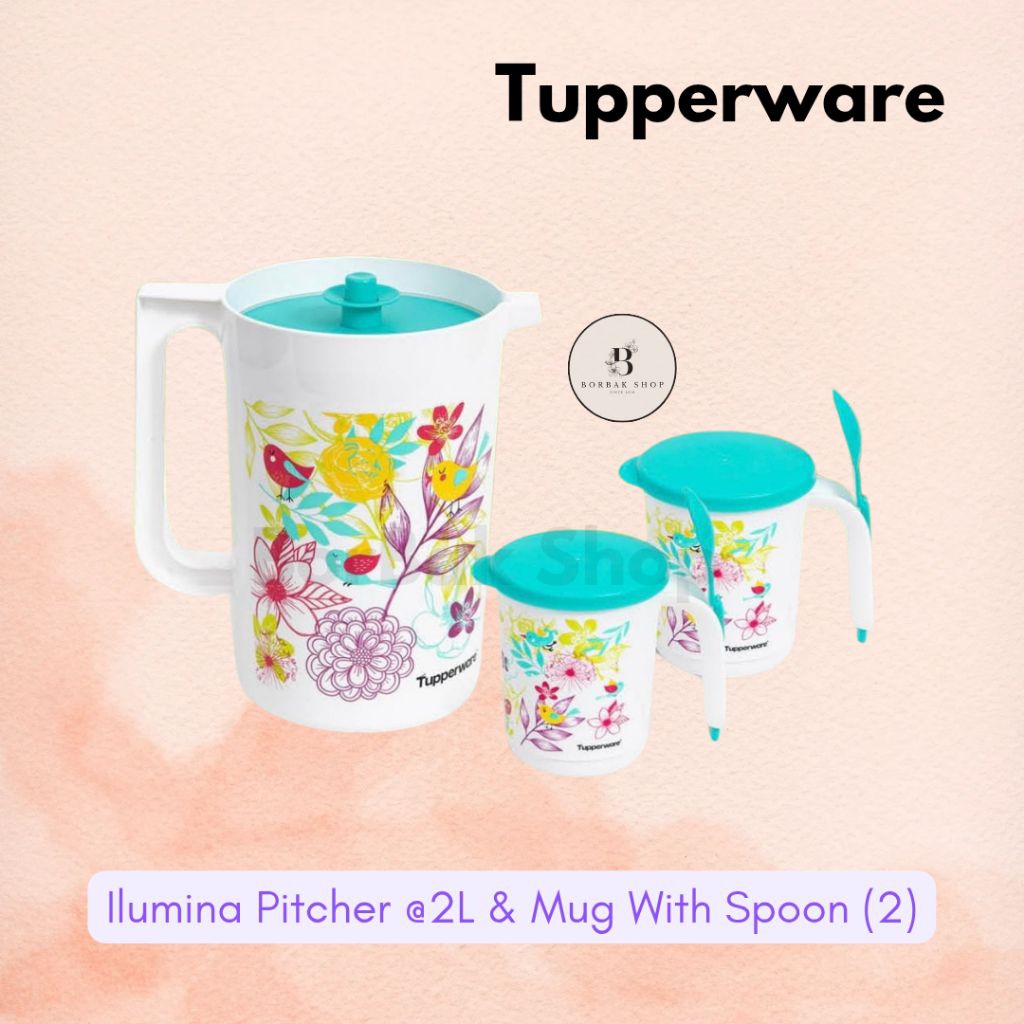Ilumina Pitcher 2 Liter With Mug And Spoon Tupperware | Teko Ceret Gelas Tupperware