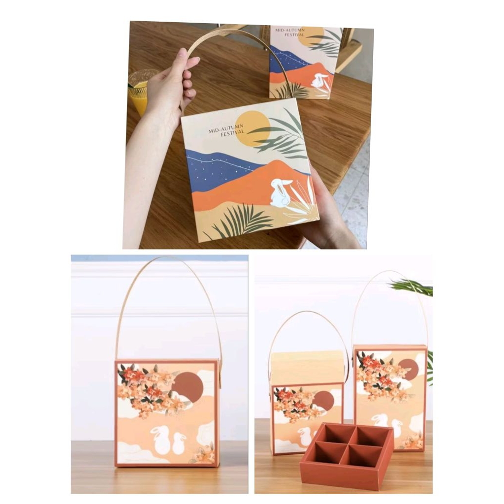 

Dus kue bulan mooncake Box muat 4pcs mooncake