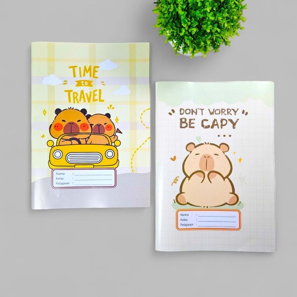 

20 LEMBAR SAMPUL BUKU FANCY MOTIF KARTUN CAPY BARA UKURAN KWARTO/BUKU TULIS BIASA