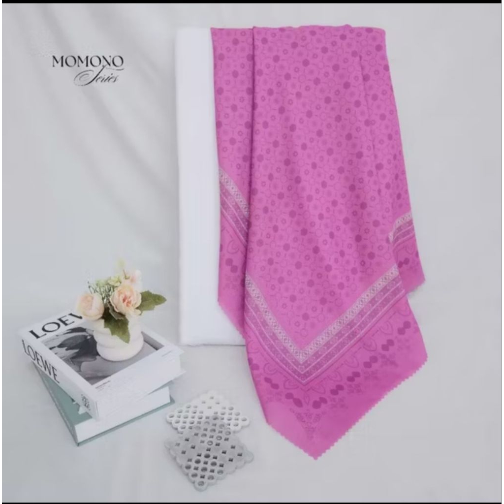 Hijab/Jilbab/Kerudung Segi Empat Syar'i Jumbo Motif Monomo Series 140x140