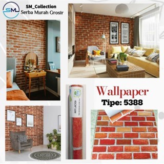 Wallpaper ruangan/Stiker dinding Kamar/Stiker Dapur/Stiker Dinding Motif Bata