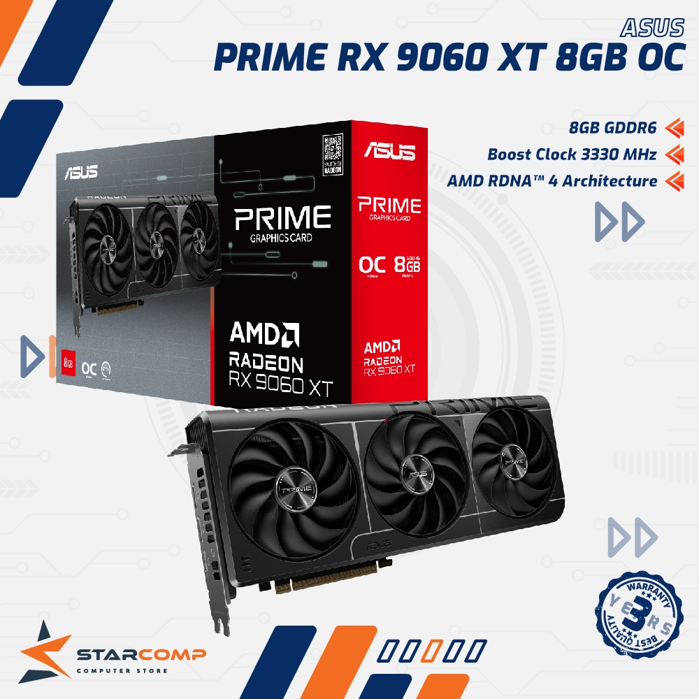 ASUS PRIME RX 9060 XT OC 8GB DDR6 AMD Radeon RX9060 XT