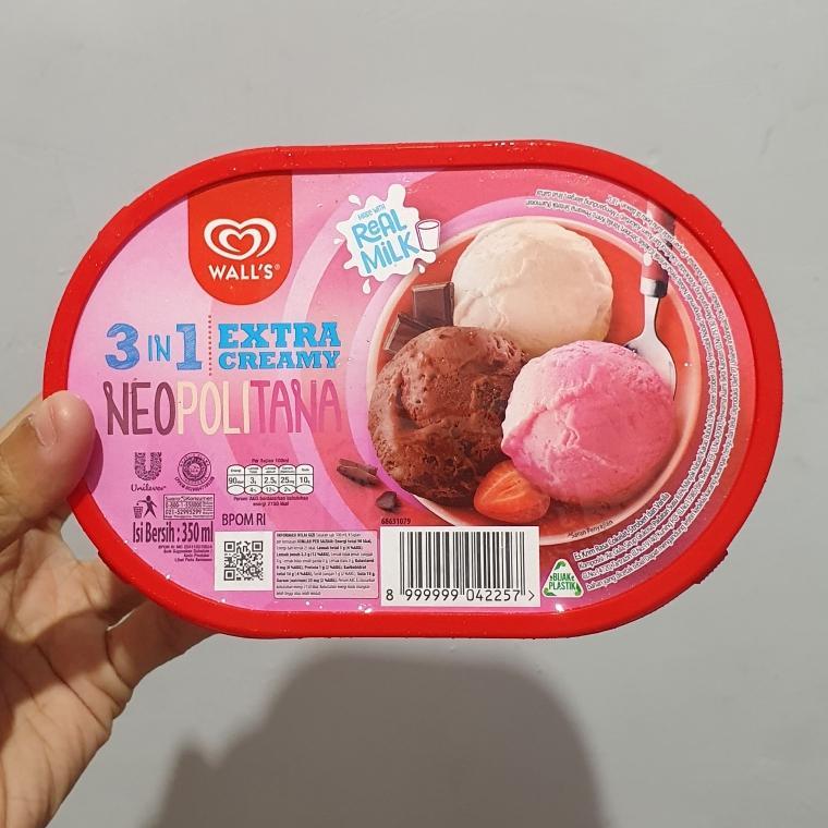 

Walls Ice Cream es krim extra creamy 3 in 1 NEOPOLITANA 350ml Wall's 3in1 neopolitana es krim