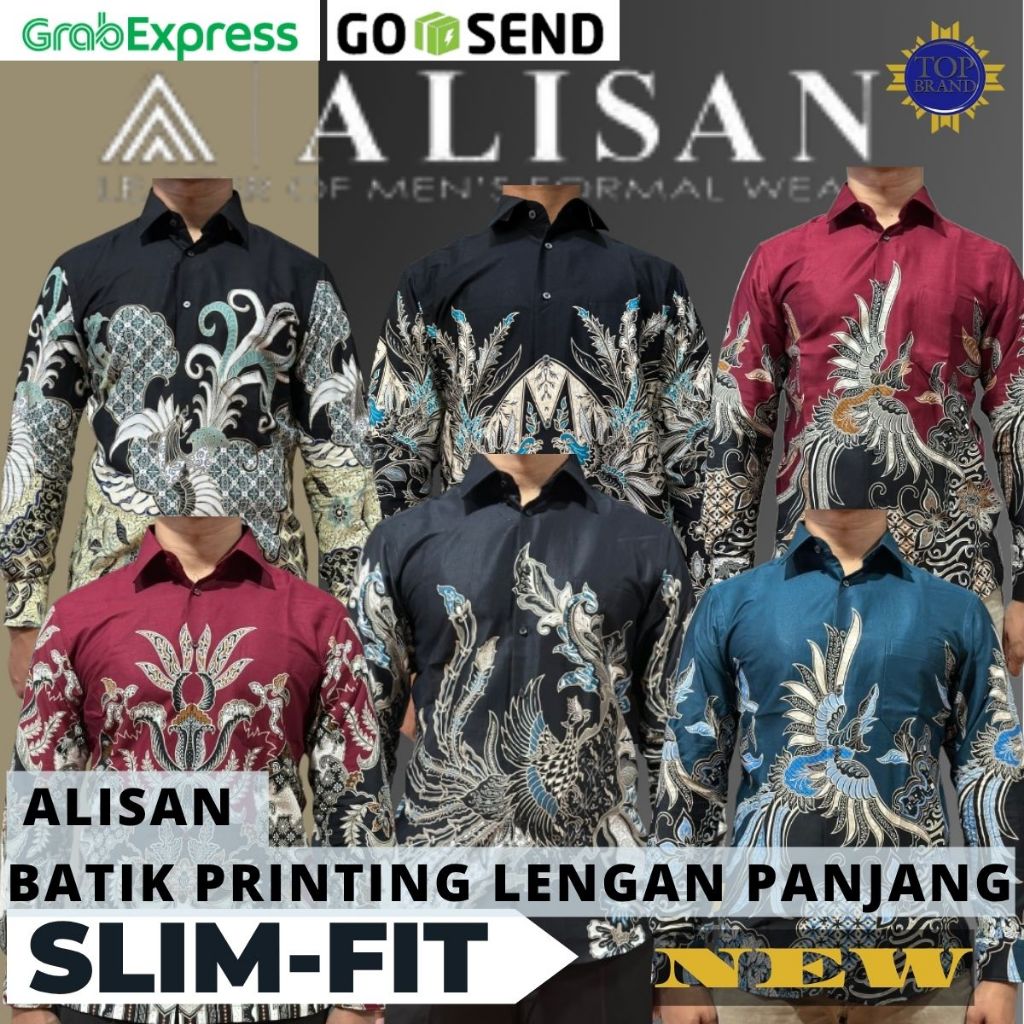 Kemeja Alisan Batik Lengan Panjang Slimfit/Reguler