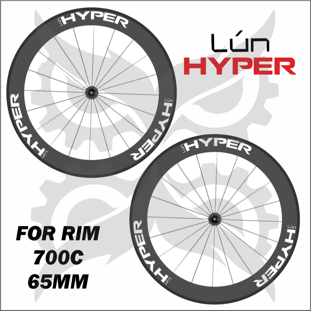 Stiker Rim Lun Hyper roadbike rim 65mm