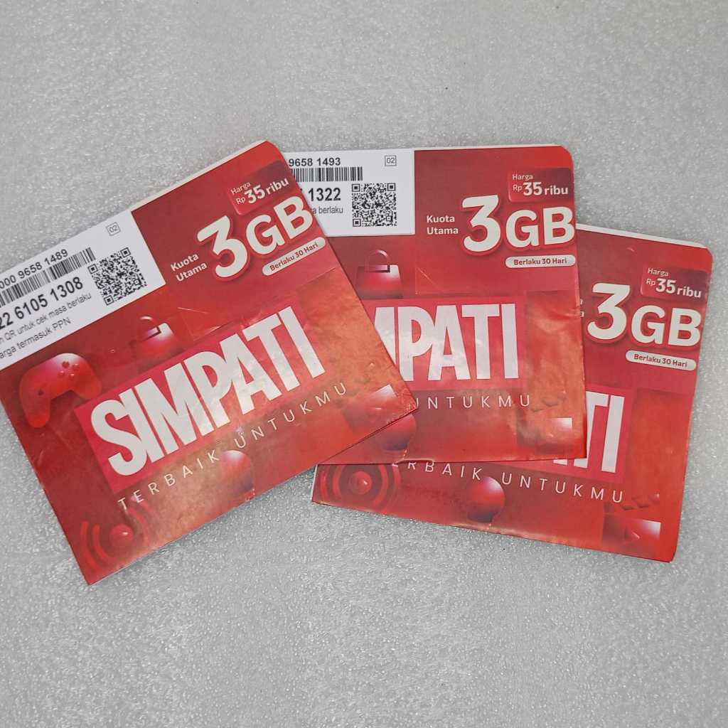 Kartu Perdana Simpati Kuota 3GB - 0K (Kosongan) Tsel Simpati