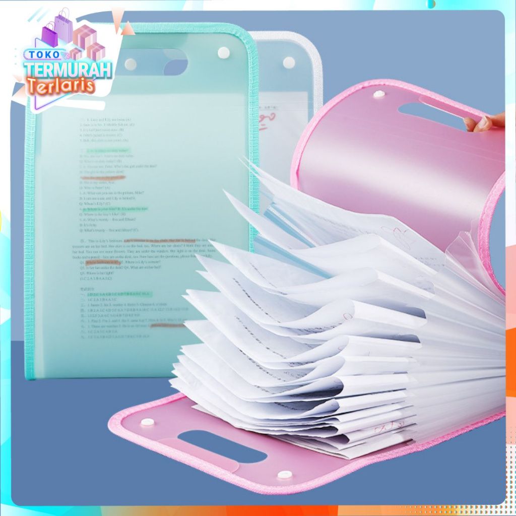 

TTT Tas file Handle Warna Transparan Anti Air Multi Layer Folder Tas File 13 Sekat Map Tas Dokumen A4 Folder Map Kerja Document