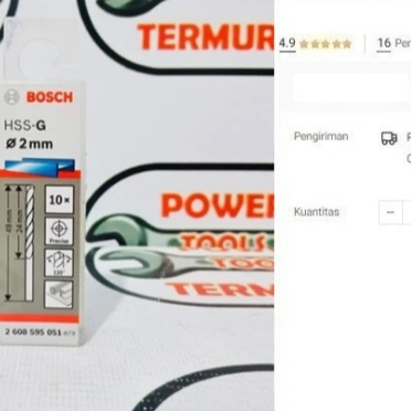 

BOSCH Mata Bor Besi 2 mm HSS-G / Metal Drill Bit 24 / 49 mm