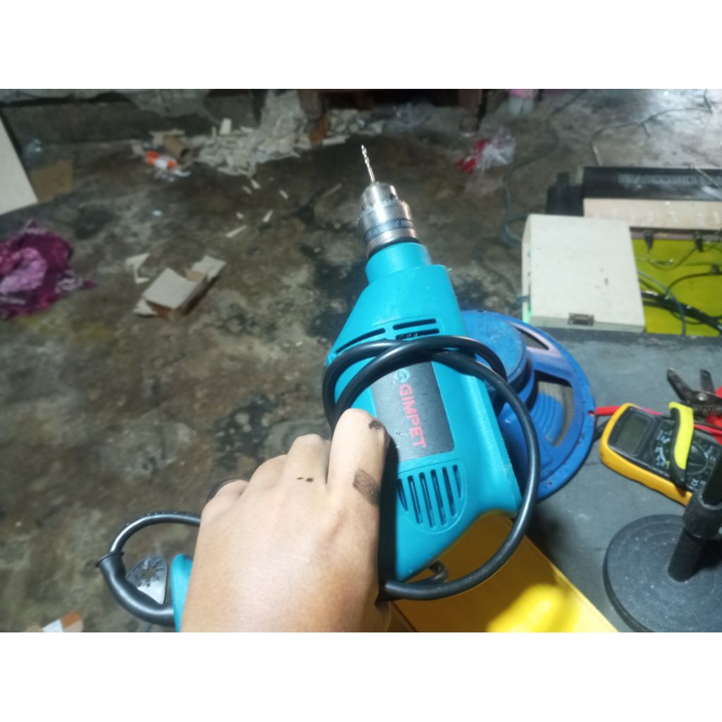 bor listrik Watt kecil merk gimpet maks10mm bekas normal