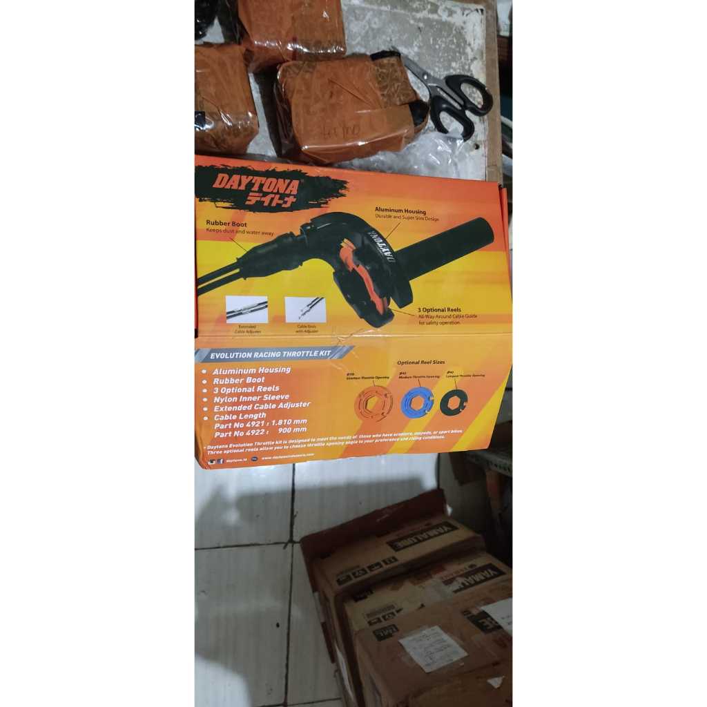 GAS SPONTAN DAYTONA ORIGINAL SATU KABEL UNIVERSAL MOTOR JAPAN BLACK MATIC BEBEK BEAT VARIO SCOOPY KL