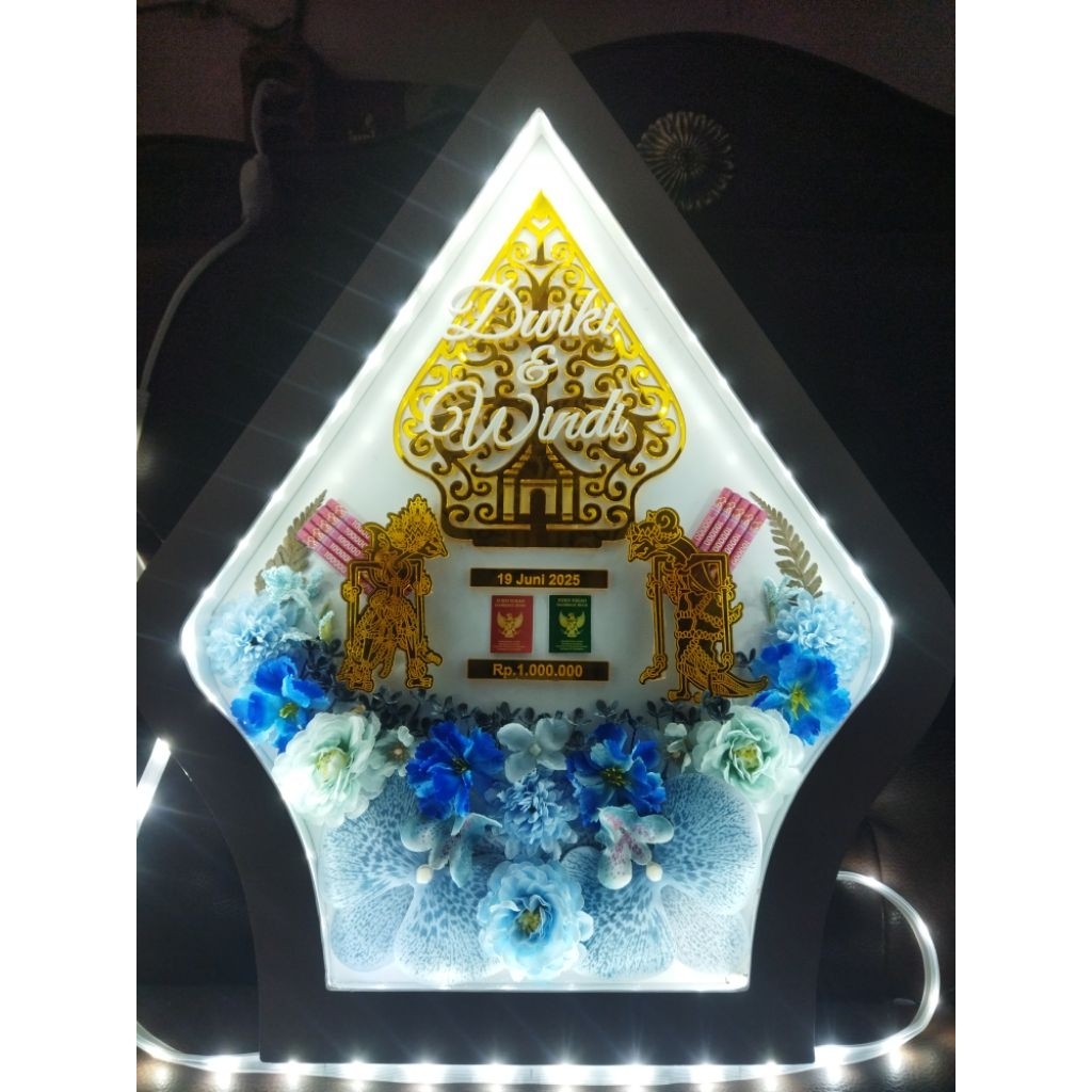 Mahar gunungan wayang 40x30cm free lampu