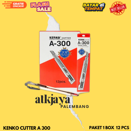 

Kenko Cutter A-300 - 9mm Blade - Pemotong Kertas - 1 Box Isi 12 Pack