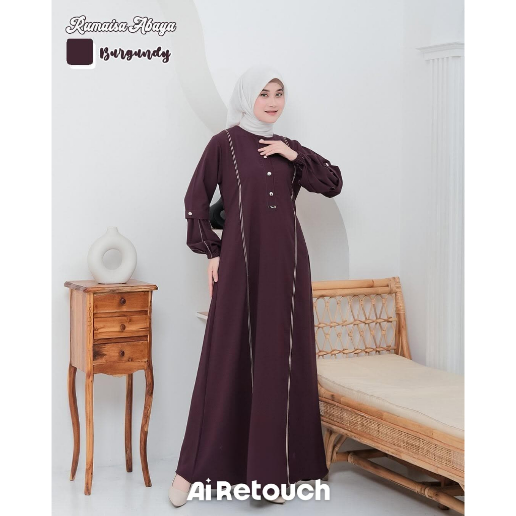 Rumaisa gamis abaya turkey | Gamis abaya terbaru | Abaya turkey list putih | Dress muslim wanita