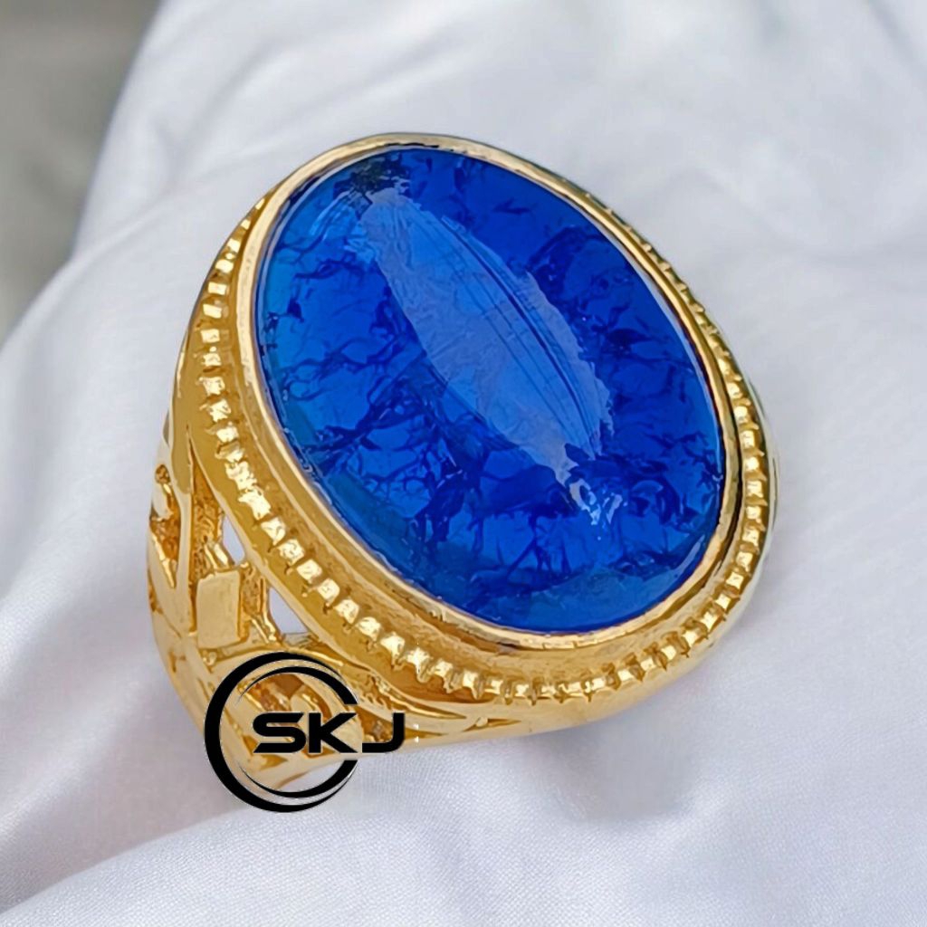 CINCIN PRIA BATU BLUE KING SAFIER PECAH SERIBU